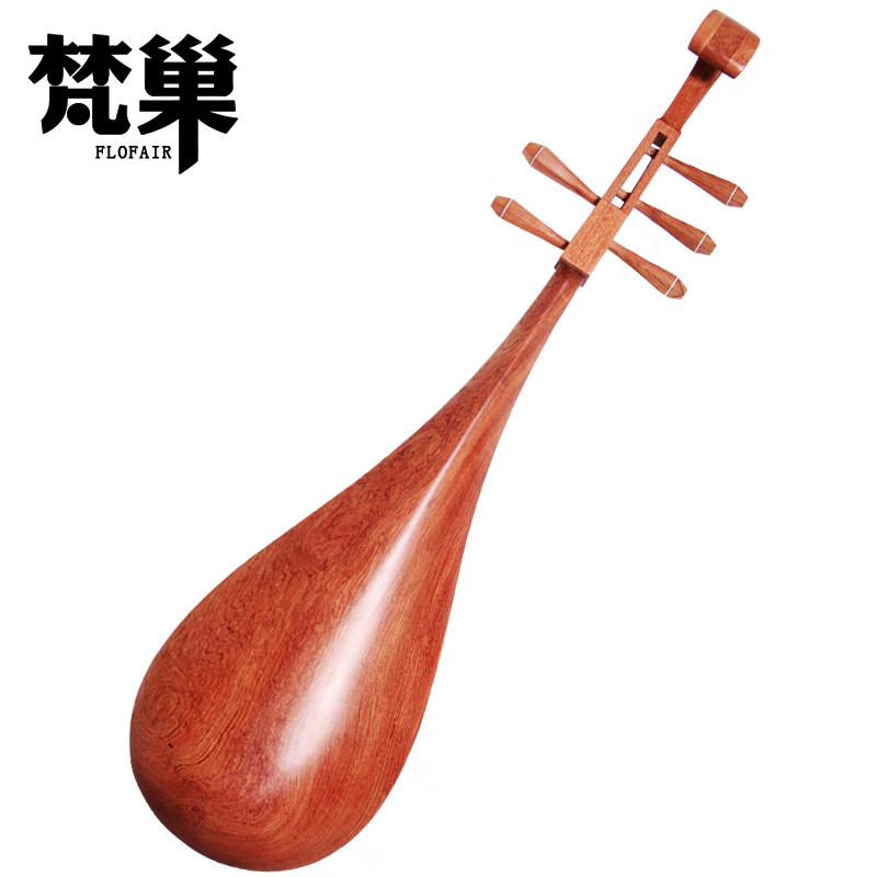 红檀木琵琶梵巢五弦演奏表演