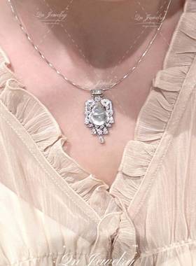 QnJewelry/ 香水瓶小福禄b6 s925纯银天然水沫玉项链A9