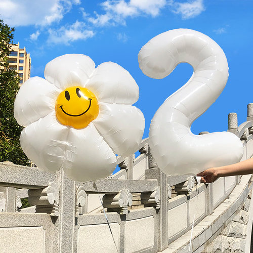 氦之源小雏菊太阳花带杆气球
