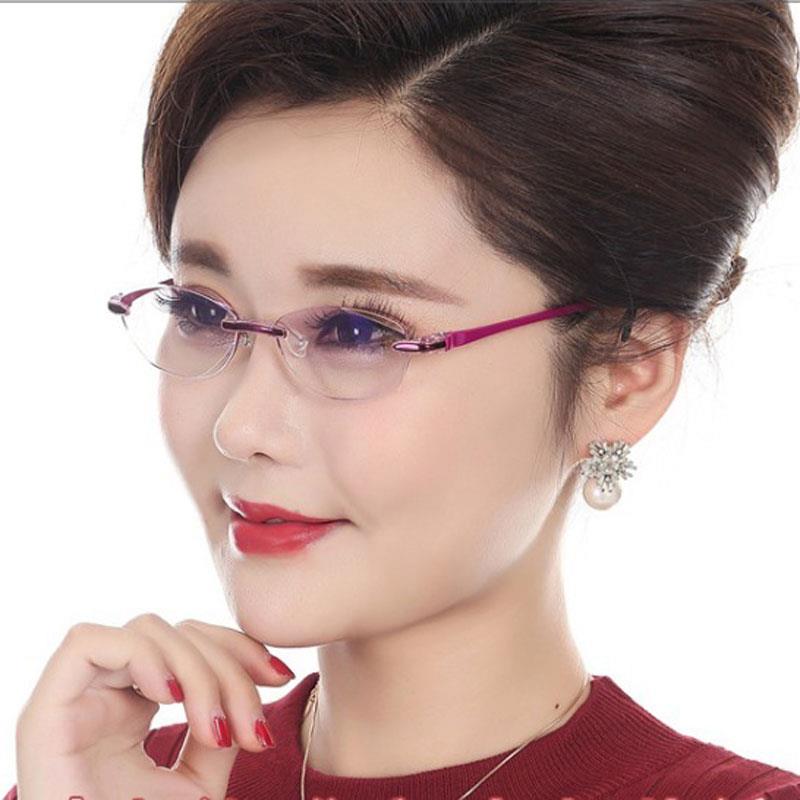 老花眼镜蓝光超轻钻石切边高清