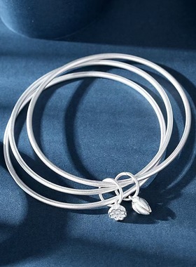 足银9999两世欢手镯女闭口纯银年轻款三生三世抖音同款一件代发