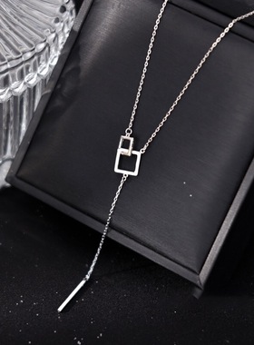 999纯银秋冬毛衣链轻奢高级感百搭小众长款流苏项链女吊坠饰品