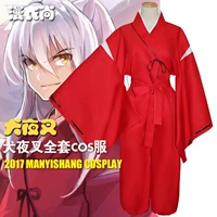 Inuyasha toàn bộ trang phục cosplay quần áo nam màu đỏ kimono samurai quần áo anime xung quanh - Cosplay cosplay rem