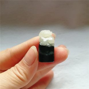 收藏珠宝天然南阳独山玉吊坠貔貅印章俏色巧雕独玉石文房姓名章胚