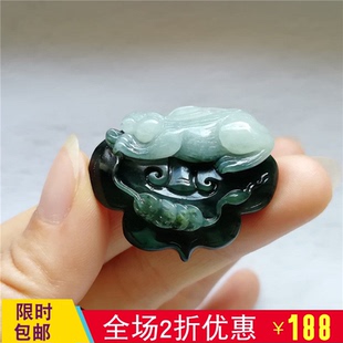 收藏天然玉石独山玉前途无量吊坠独玉生肖兔子玉坠玉兔如意玉佩秒