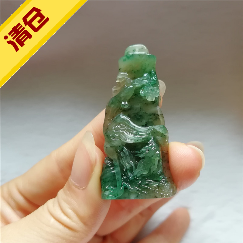 收藏天然玉石独山玉坠南阳玉独玉龙凤柱对配玉佩凤凰印章吊坠孤品