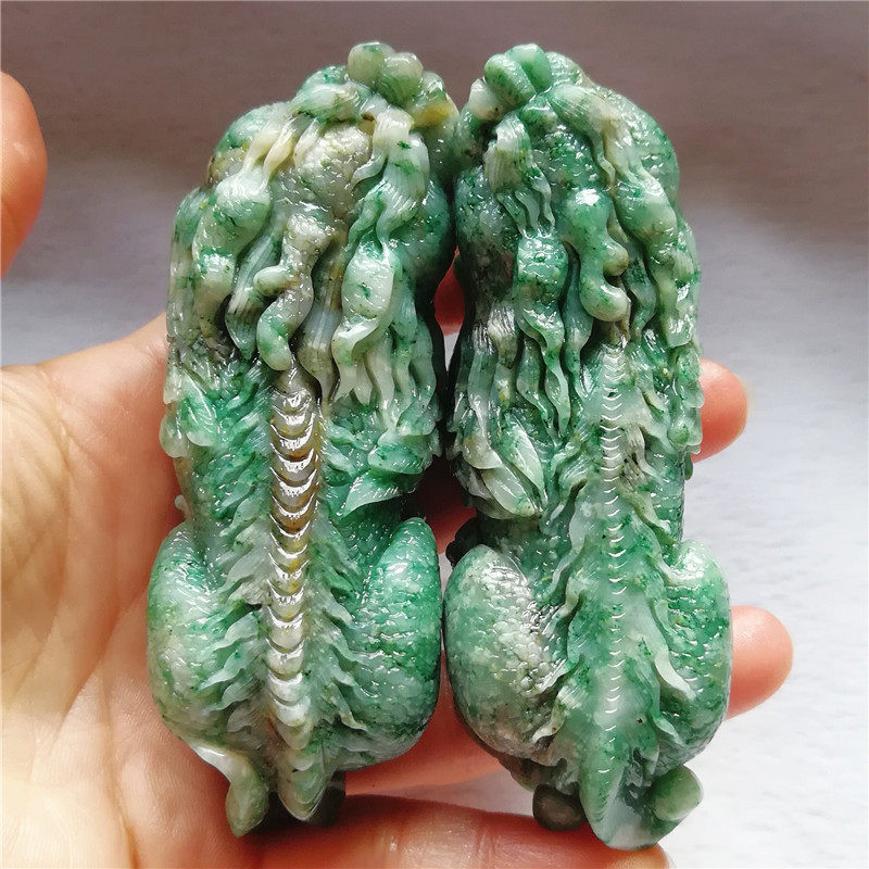 收藏南阳玉独山玉貔貅手把件天然玉石神兽手玩件小摆件送证单个价