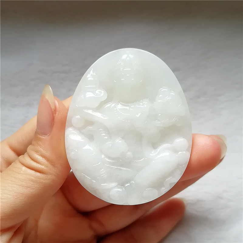 收藏天然玉器冰种独山玉观音菩萨吊坠南阳玉独玉大象挂件玉佩送证