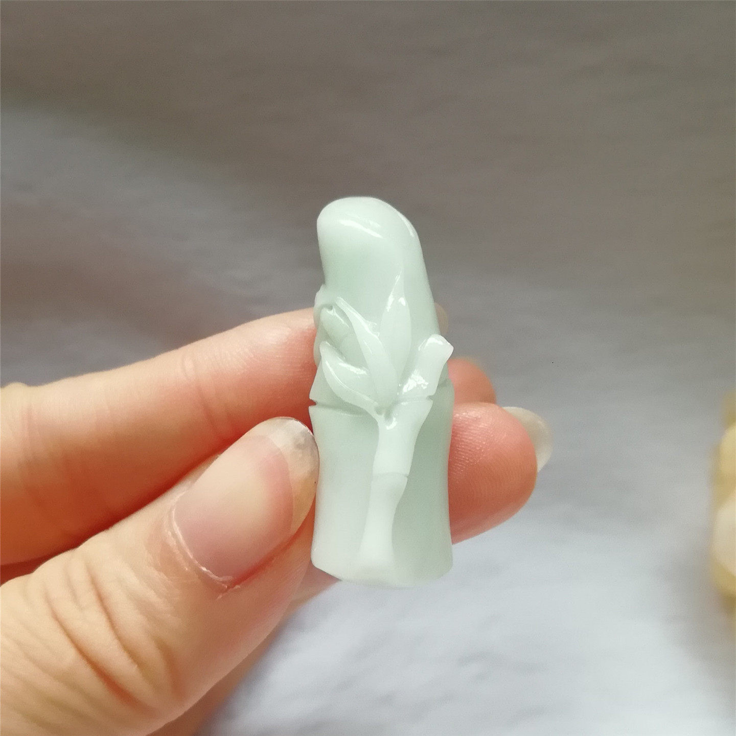 天然独山玉竹节步步高升吊坠