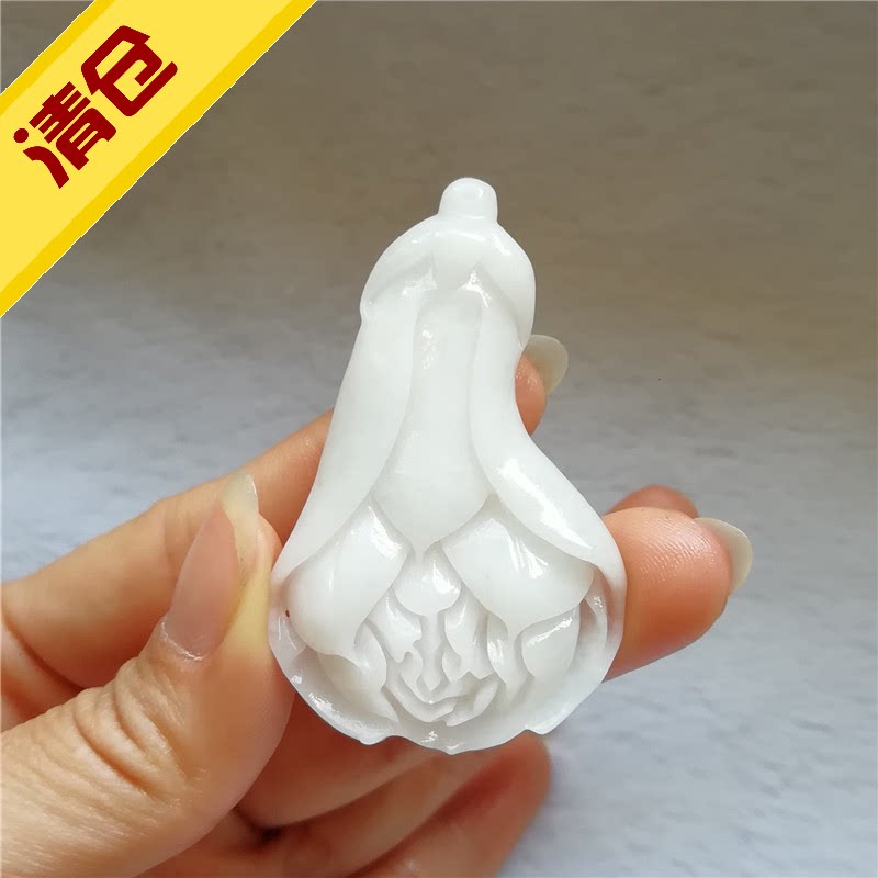 收藏南阳独山玉挂件花鸟吊坠苏工独玉冰清玉洁玉佩玉兰花玉坠直播