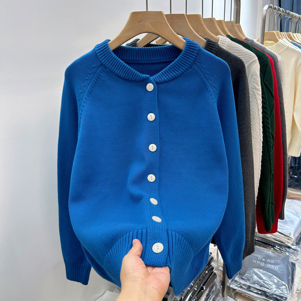 高级感不起球开衫女2025春装外搭针织衫100%纯棉线秋冬厚毛衣外套,个性定制/设计服务/DIY,棉服工装,淘宝优惠券,粉丝福利购,淘宝优惠卷