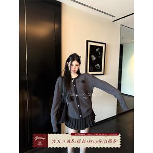 黑泽玄七2025秋季新款微胖毛衣开衫女韩系宽松慵懒风显瘦针织外套