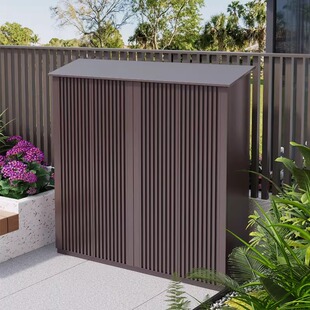 户外全铝合金储物柜防水防晒别墅庭院花园收纳大容量工具柜格栅门