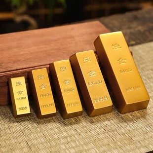 仿真实心金条摆件沙金色假金砖金块镀金样品道具开业送礼乔迁礼品