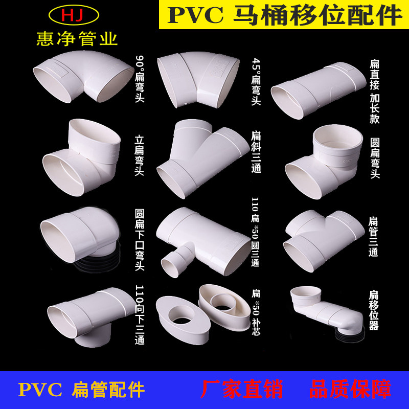 PVC马桶弯头移位器扁管配件110图片