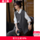 无袖 格雷系时尚 马甲阔腿裤 新款 两件套女 2026春季 沫晗依美一整套装