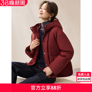 沫晗依美休闲连帽蓬松柔软短款棉衣2025冬季新款加厚抗寒棉服外套