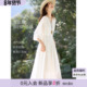 沫晗依美含亚麻奶油裙2026春季 连衣裙女士 气质飘逸感长款 新款 法式