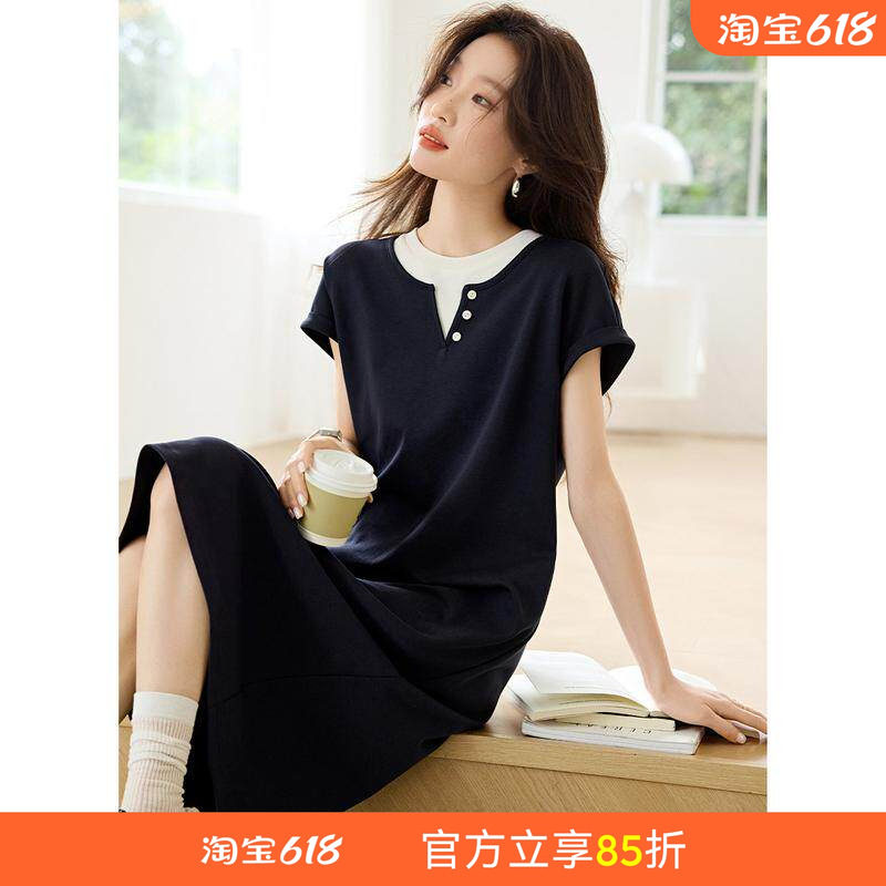 沫晗依美休闲百搭连衣裙