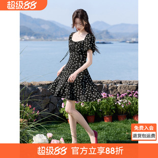 沫晗依美茶歇裙法式雪纺碎花浪漫田园风连衣裙2026夏季新款裙子女