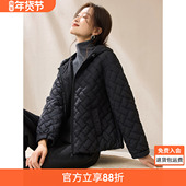 抽绳设计感连帽短款 沫晗依美冬日暖序花式 绗缝棉衣2025冬季 棉服女