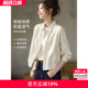 沫晗依美纸感衬衫 MIU风轻户外微皱肌理棉休闲短外套 外套2026春季