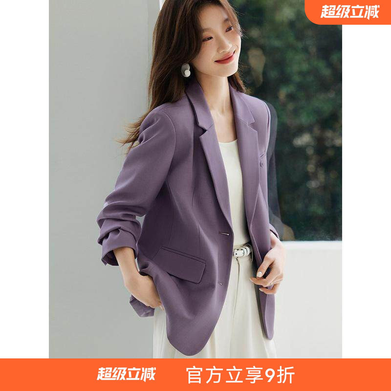 沫晗依美休闲宽松西服2026春新款小个子西装外套女气质名媛高级感