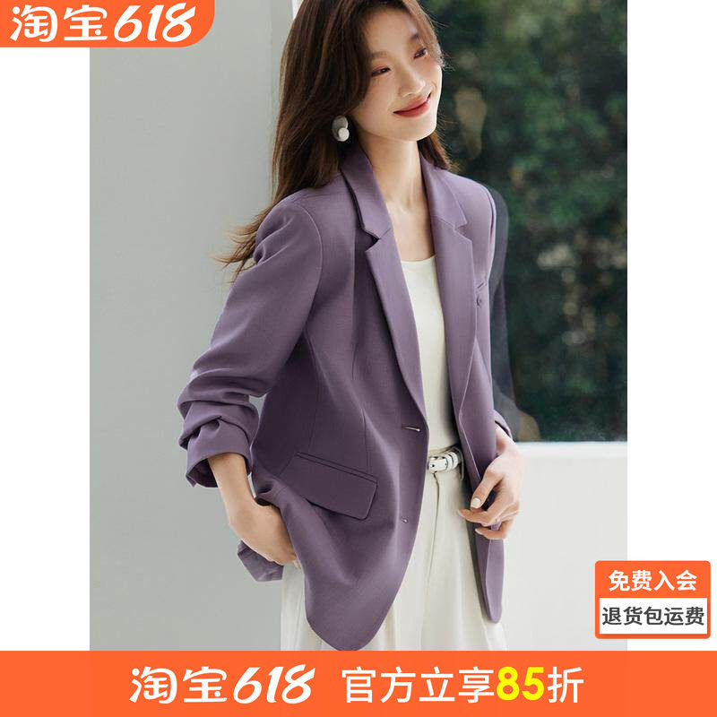 沫晗依美休闲宽松西服2026春新款小个子西装外套女气质名媛高级感