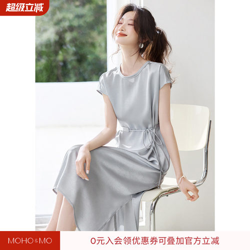 沫晗依美新中式设计光泽连衣裙