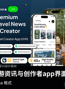 47页高端旅游资讯与创作者app界面设计figma格式（含交互）