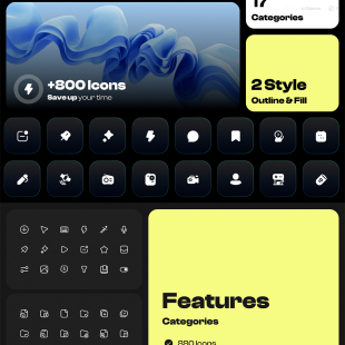 880个17个常用类精致icon图标Figma、Sketch、Svg、Png格式