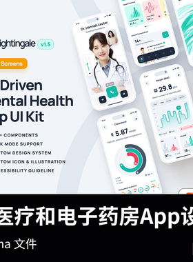 340明暗AI医疗和电子药房App设计figma源文件