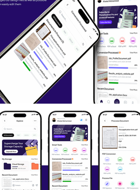45页文档扫描仪APP高级UI工具包figma源文件