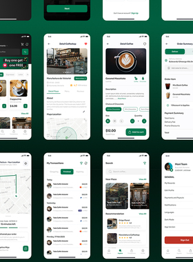 明暗75页咖啡店app UI设计figma源文件