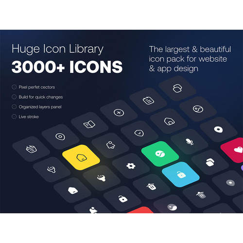 3000个高质量的必备简洁图标figma，xd,svg，iconjar格式