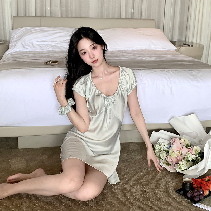法式真丝短款睡裙夏季甜美性感
