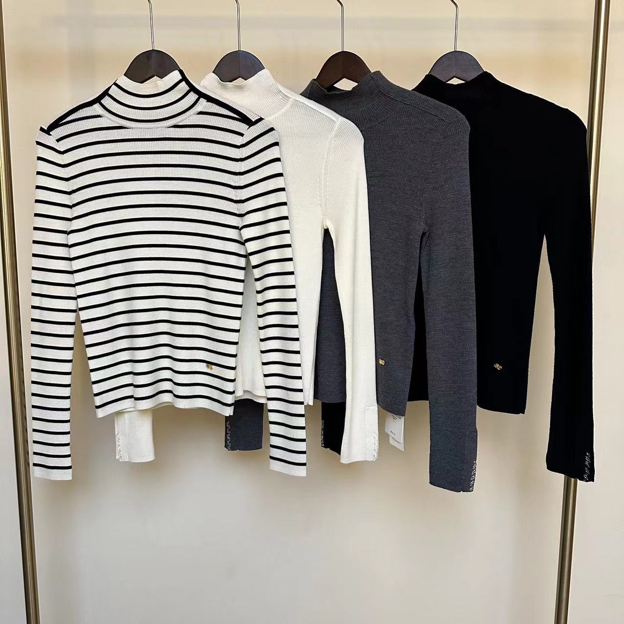 【重奢】黄金羊毛半高领重磅打底衫9080