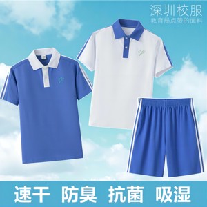 深圳校服中小学生速干校服统一夏装运动校裤男女夏季短袖短裤套装