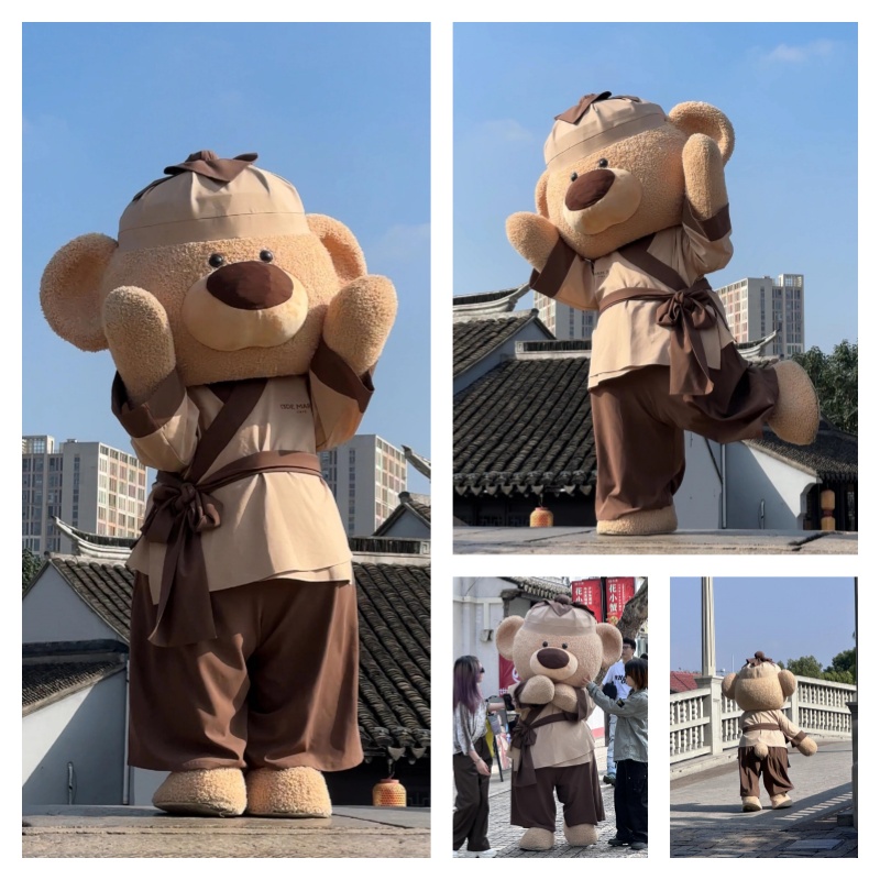 定制充气毛绒熊气模户外行走服人偶玩偶吉祥物引流商场美陈道具