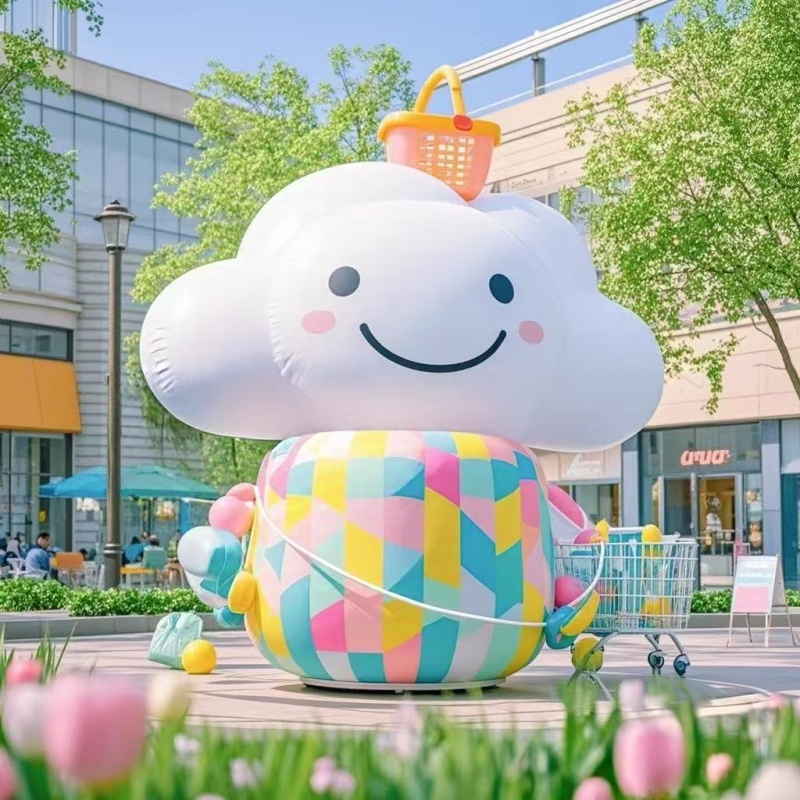 定制充气Q萌卡通彩色云朵小人气模模型广告活动引流商场美陈摆件