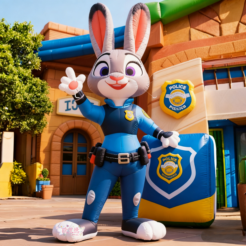 定制疯狂动物城气模狐狸兔子朱迪狐尼克卡通模型人偶狐狸道具气模