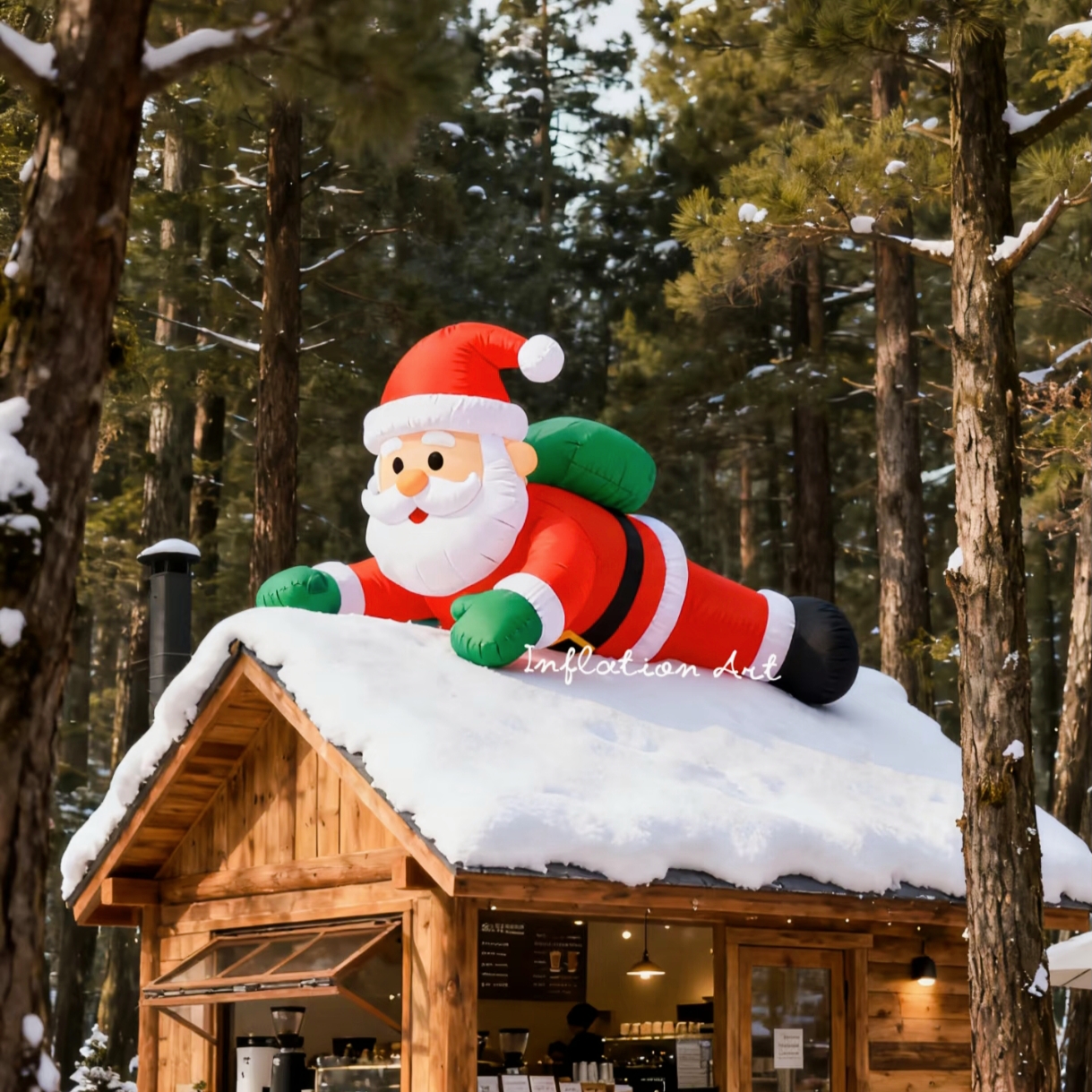 圣诞树气模圣诞老人雪人气模充气发光创意爬墙悬挂气模圣诞糖果