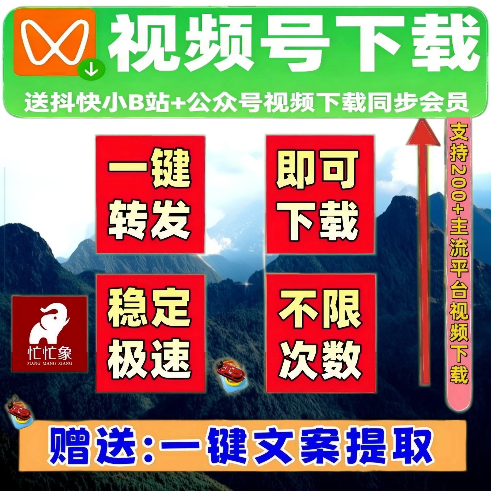 蝴蝶视频号下载工具忙忙象全网代下视频界面简单会员批量软件图片