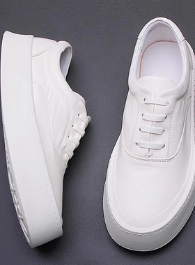 帕达索男鞋2025春季透气百搭板鞋头层牛皮时尚系带休闲鞋潮240805