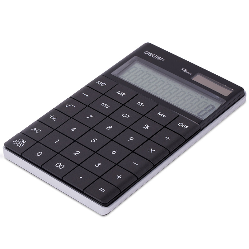 DELI 1589P 계산기 대형 화면 메모리 저장 장치 다기능 비즈니스 유형 휴대용 태양열 구동 임의 색상