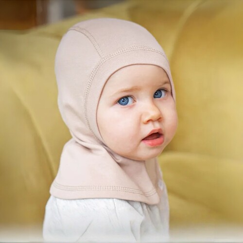 婴儿纯棉围脖一体防风护耳帽