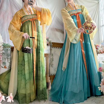 新款复原一片式齐胸褶裙仙气春夏