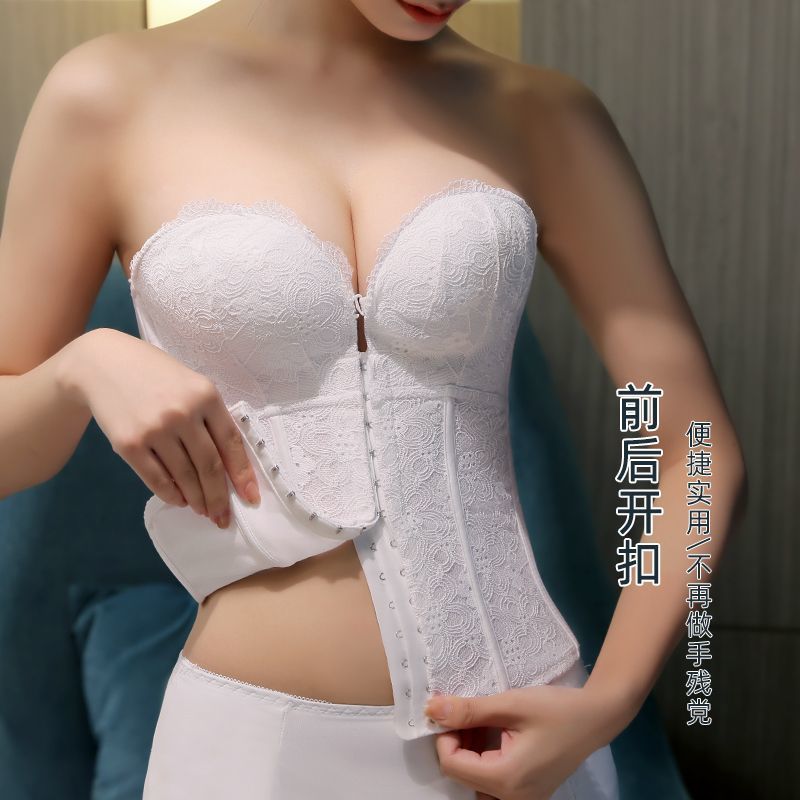 拍婚纱照吊带专用无肩带隐形内衣女防滑聚拢塑身礼服文胸罩抹胸贴