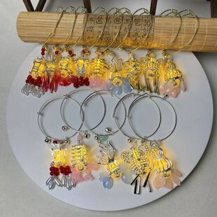 日常宫灯新中式古风镯子手环发光饰品汉服宫廷风灯笼手镯配饰带灯