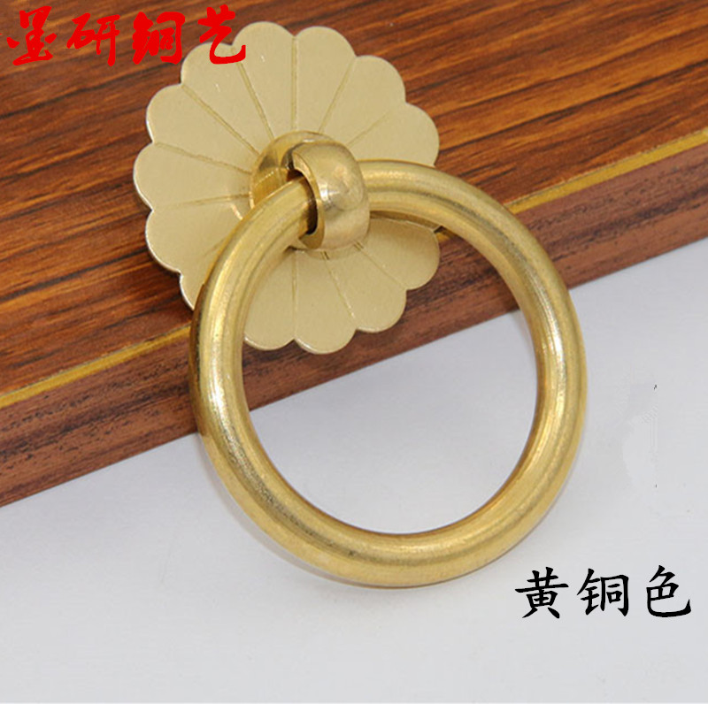 中式仿古纯铜家具柜门圆环简约铜环抽屉中药柜拉手多宝阁古铜把手,基础建材,小拉手,淘宝优惠券,粉丝福利购,淘宝优惠卷